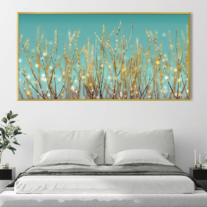 Golden Aurora Canvas Art Clock Canvas