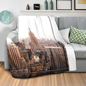 Golden City Blanket Blanket Clock Canvas