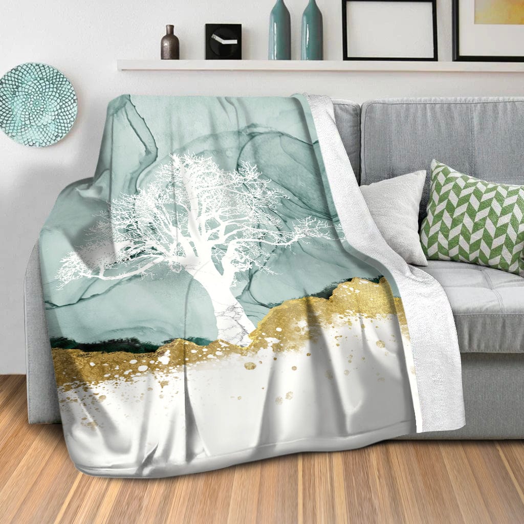 Golden Deer A Blanket Blanket Clock Canvas