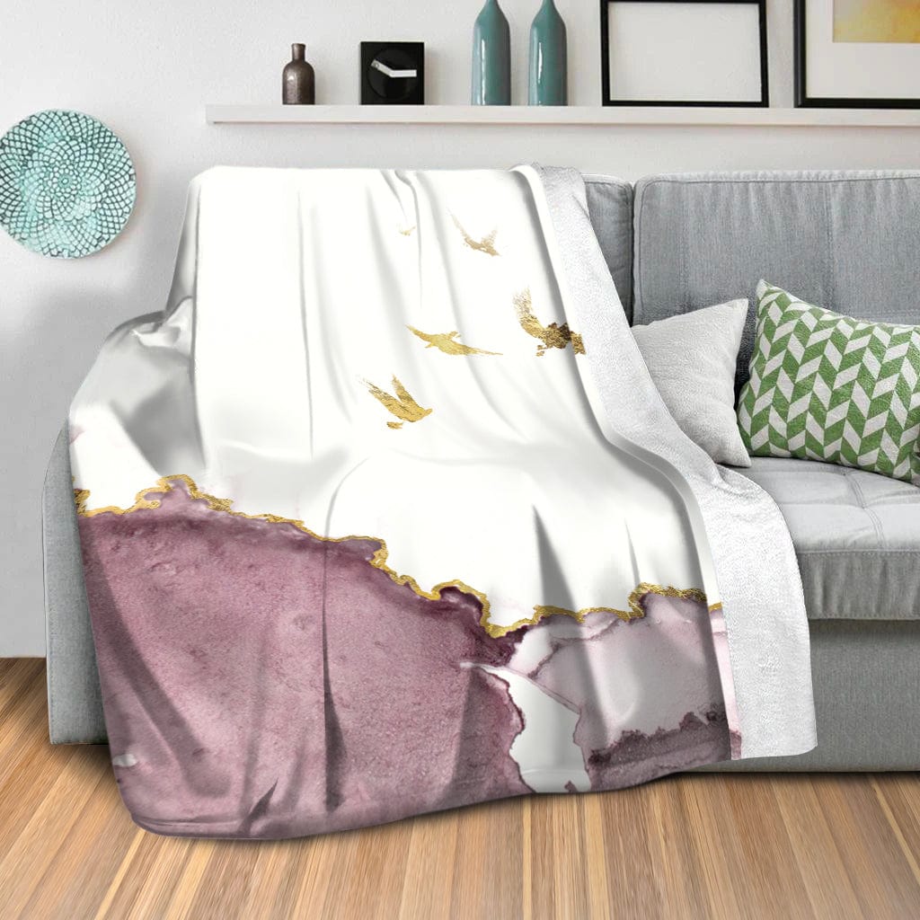 Golden Deer C Blanket Blanket Clock Canvas