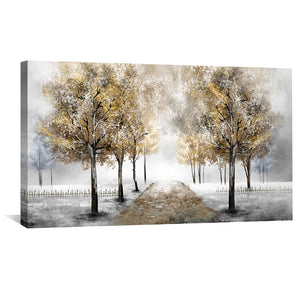 Golden Entry Canvas Art Clock Canvas