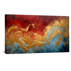 Golden Flame Canvas Art Clock Canvas