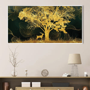 Golden Nature Canvas Art Clock Canvas