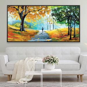 Golden Park Canvas Art Clock Canvas
