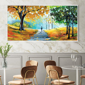 Golden Park Canvas Art Clock Canvas