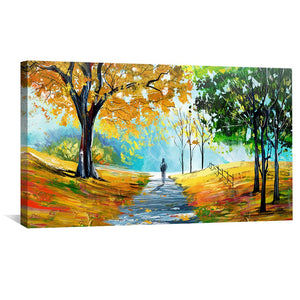 Golden Park Canvas Art Clock Canvas