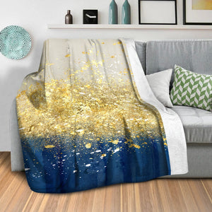 Golden Splash B Blanket Blanket Clock Canvas