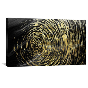 Golden Vortex Canvas Art Clock Canvas