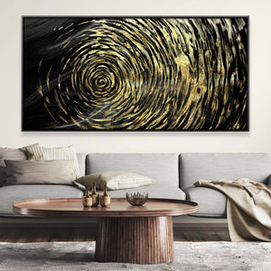 Golden Vortex Canvas Art Clock Canvas