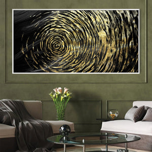Golden Vortex Canvas Art Clock Canvas