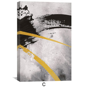 Golden X Canvas Art Clock Canvas