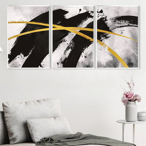 Golden X Canvas Art Clock Canvas