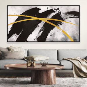 Golden X Canvas - Single Panel Art Clock Canvas