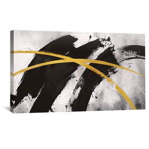 Golden X Canvas - Single Panel Art Clock Canvas