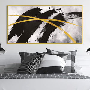 Golden X Canvas - Single Panel Art Clock Canvas