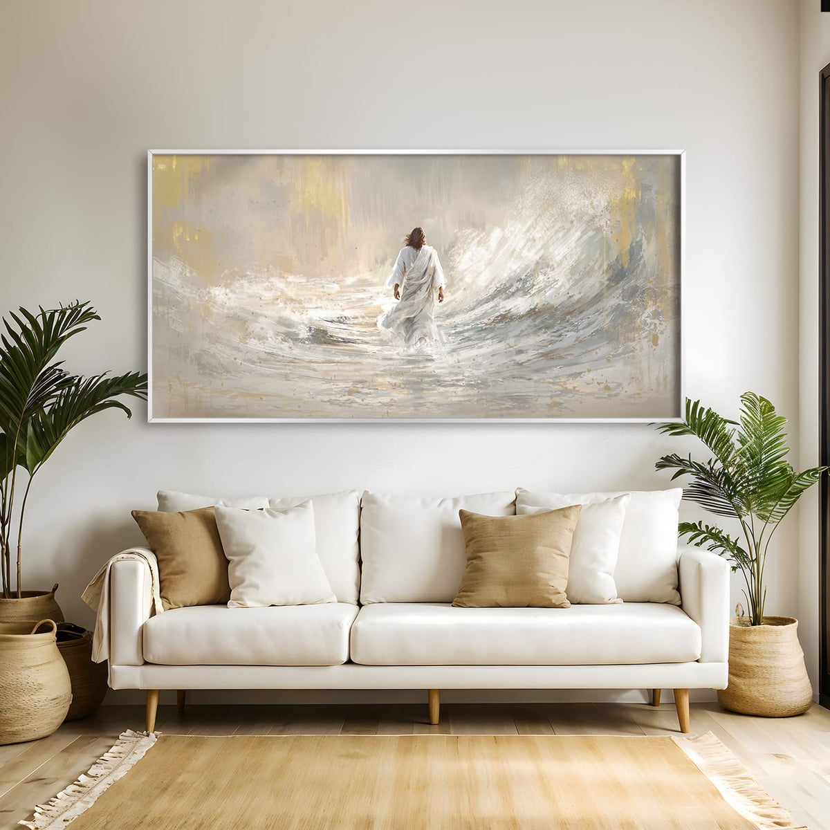 Grace Meets Waves Canvas Art 20 x 10in / Canvas Clock Canvas