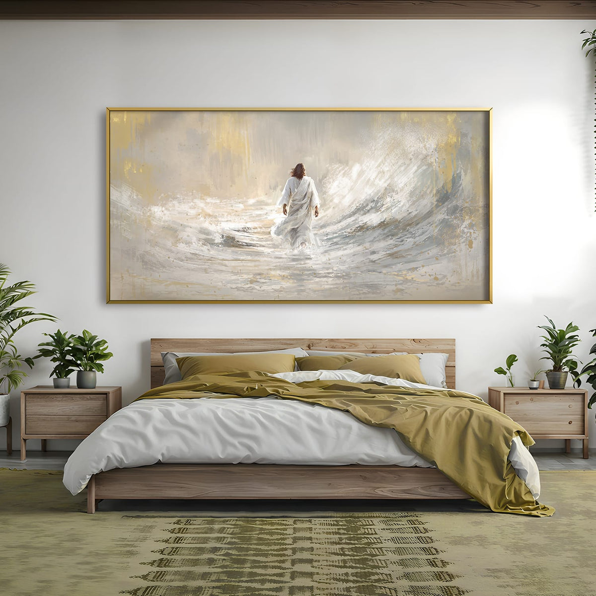 Grace Meets Waves Canvas Art Clock Canvas