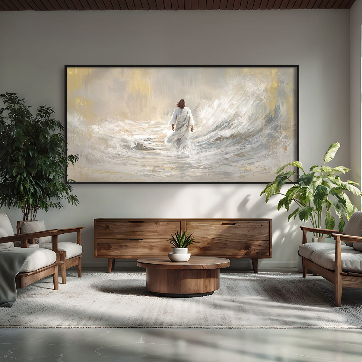 Grace Meets Waves Canvas Art Clock Canvas