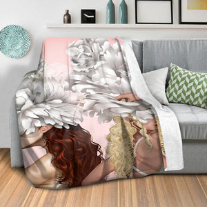 Graceful Woman Blanket Blanket Clock Canvas