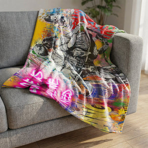 Graffiti Banksy Love Is All We Need Blanket Blanket Clock Canvas