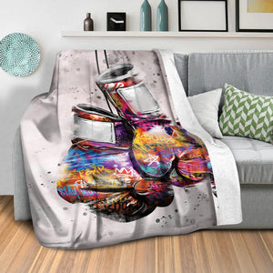 Graffiti Boxing Blanket Blanket Clock Canvas