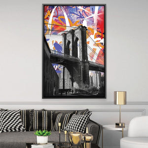 Graffiti Bridge Canvas Art Clock Canvas