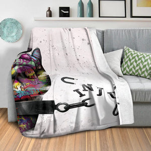 Graffiti Chains Blanket Blanket Clock Canvas