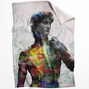 Graffiti David Blanket Blanket 75 x 100cm Clock Canvas