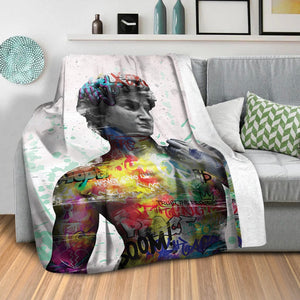 Graffiti David Blanket Blanket Clock Canvas