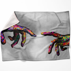 Graffiti Hand of God Blanket Blanket 75 x 100cm Clock Canvas