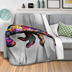 Graffiti Hand of God Blanket Blanket Clock Canvas