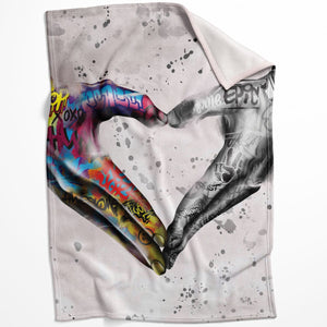 Graffiti Heart Blanket Blanket 75 x 100cm Clock Canvas