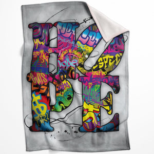 Graffiti Hope Blanket Blanket 75 x 100cm Clock Canvas