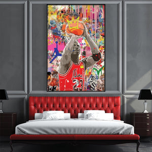 Graffiti Jordan Easy Build Frame Art Easy Build Frame & Fabric Print / 24 x 36in Clock Canvas