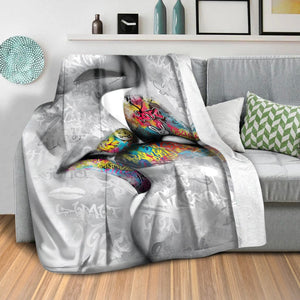Graffiti Kiss Blanket Blanket Clock Canvas