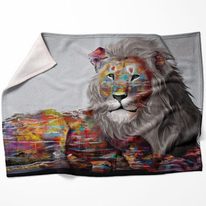 Graffiti Lion Blanket Blanket 75 x 100cm Clock Canvas