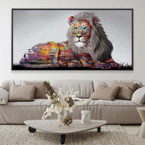 Graffiti Lion Canvas - Single Panel Art 50 x 25cm / Framed Prints Clock Canvas