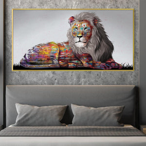 Graffiti Lion Canvas - Single Panel Art Clock Canvas