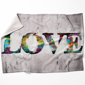 Graffiti Love Blanket Blanket 75 x 100cm Clock Canvas
