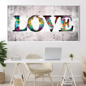 Graffiti Love Canvas Art Clock Canvas