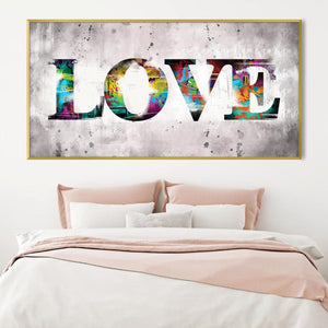 Graffiti Love Canvas Art Clock Canvas