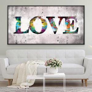 Graffiti Love Canvas Art Clock Canvas