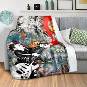 Graffiti Music Blanket Blanket Clock Canvas