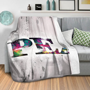 Graffiti Peace Blanket Blanket Clock Canvas
