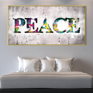 Graffiti Peace Canvas Art Clock Canvas