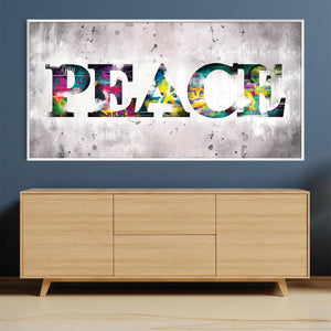 Graffiti Peace Canvas Art Clock Canvas