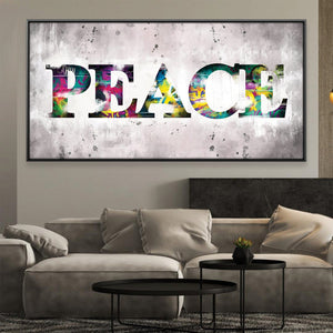 Graffiti Peace Canvas Art Clock Canvas