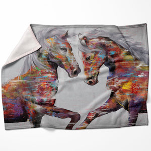 Graffiti Stallion Blanket Blanket 75 x 100cm Clock Canvas