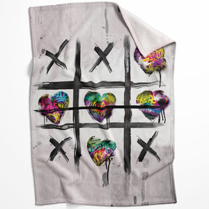 Graffiti Tic Tac Toe Blanket Blanket 75 x 100cm Clock Canvas