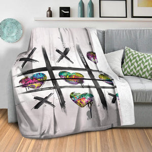 Graffiti Tic Tac Toe Blanket Blanket Clock Canvas